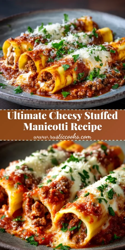 Stuffed Manicotti: The Ultimate Guide to a Classic Italian Dinner 4 An overhead shot of a 9x13 baking dish filled with delicious Stuffed Manicotti, topped with melted mozzarella cheese and fresh parsley.