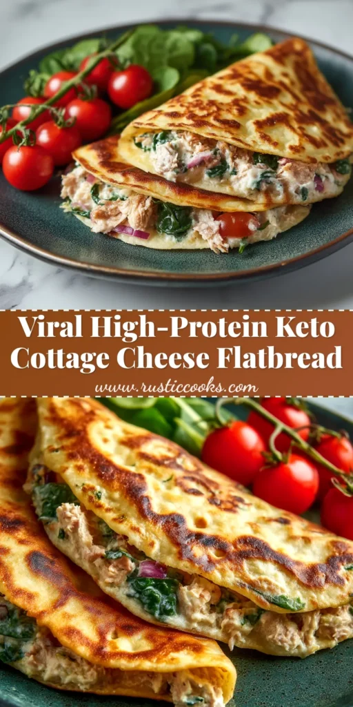 A golden brown keto cottage cheese flatbread shown whole on a piece of parchment paper, ready to be sliced. This high-protein, low-carb bread is perfect for the keto diet.