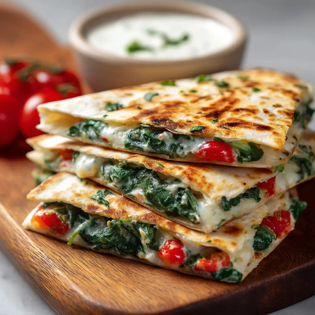 Mediterranean Quesadilla: A Quick & Flavorful Recipe 1 A close-up of a single Mediterranean quesadilla wedge being lifted, with strings of melted mozzarella cheese stretching from the filling.