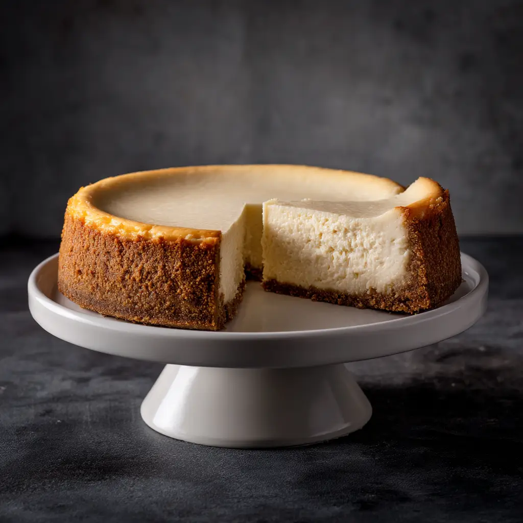 Cheesecake Recipes: The Ultimate Guide to a Perfect New York Cheesecake 1 A beautiful overhead shot of a New York cheesecake, showcasing its smooth, even surface. This is a key visual for our guide on cheesecake recipes.