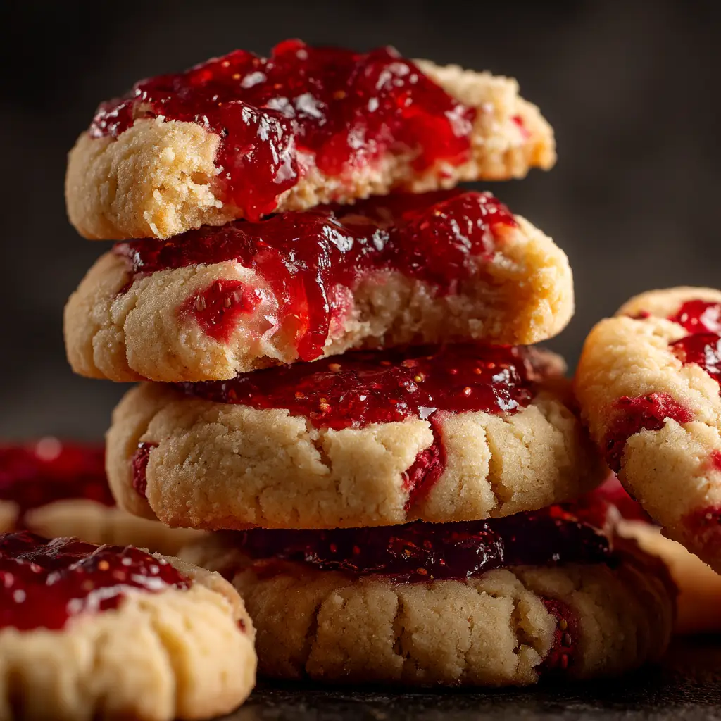 A close-up of a single soft and chewy strawberry cheesecake cookie on a white plate, highlighting the pink hue of the cookie and the golden graham cracker crumble on top.