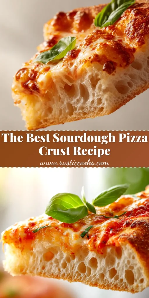 A full overhead shot of a freshly baked sourdough discard pizza crust, topped with pepperoni and cheese, ready to be sliced. The crust is golden and bubbly.