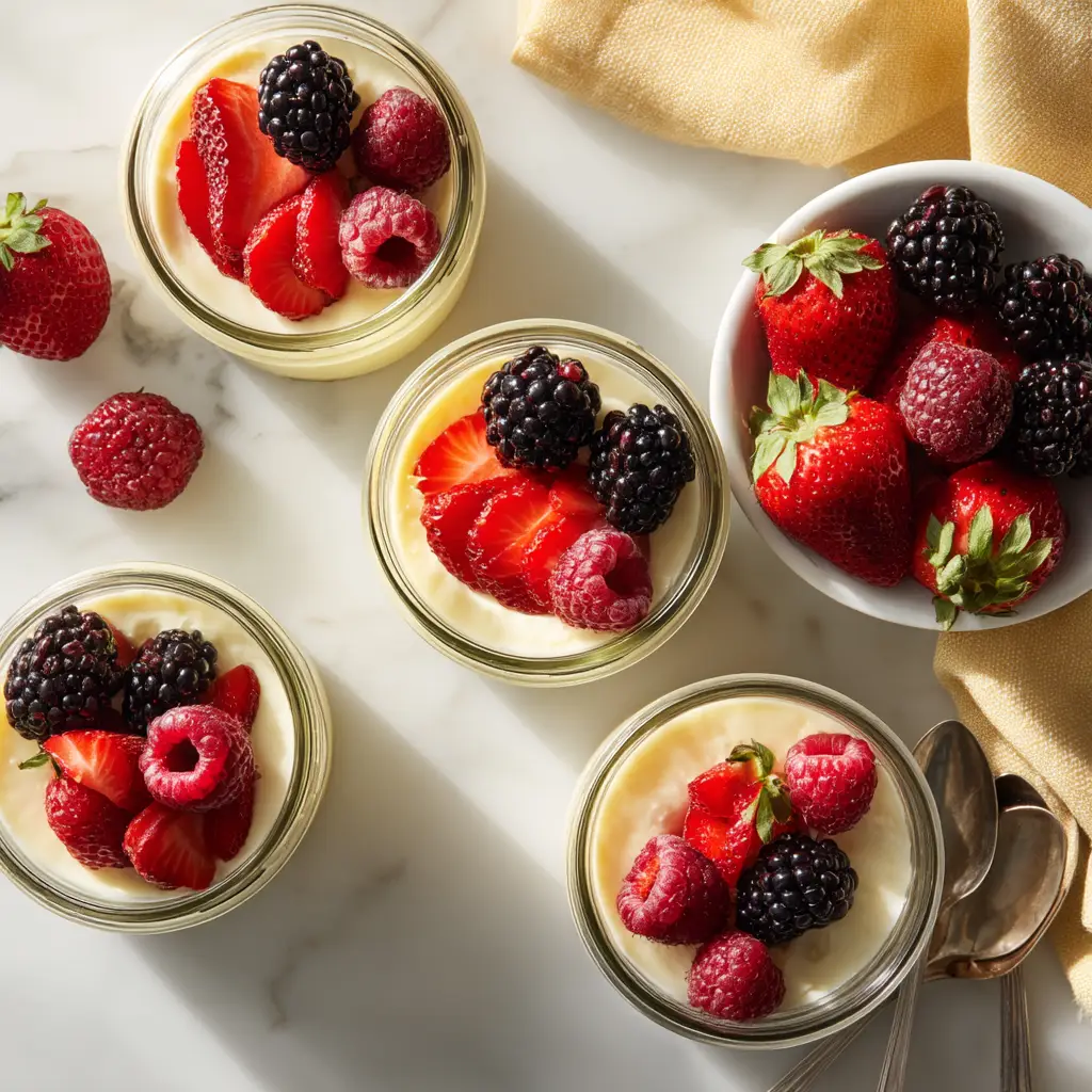 An overhead shot of the ingredients for the healthy cheesecake recipe laid out, including cottage cheese, eggs, and a lemon.