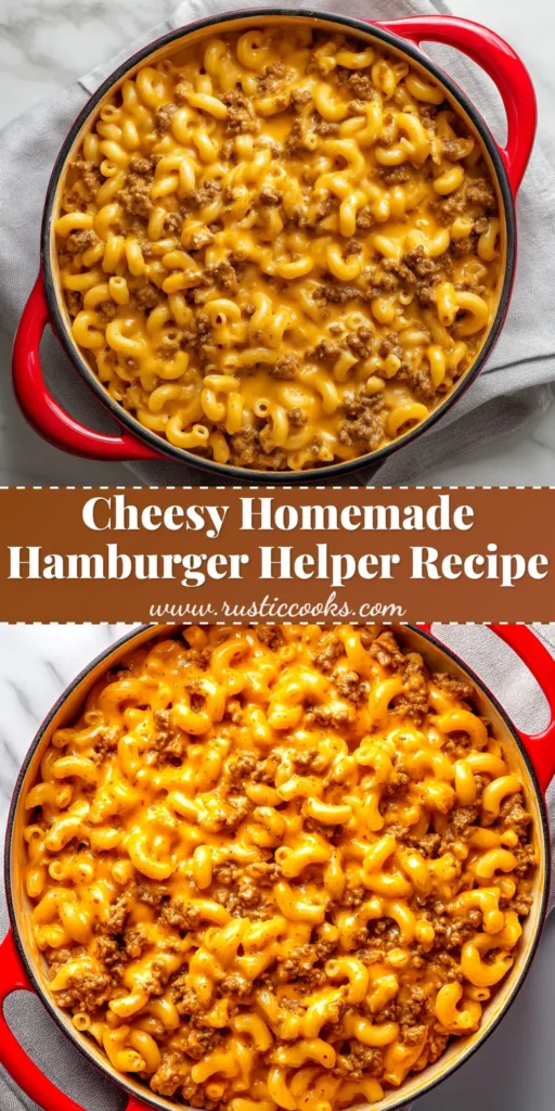 Homemade Hamburger Helper (Better Than The Box!) 3 A large white bowl filled with creamy Homemade Hamburger Helper, garnished with fresh parsley. The cheesy beef and macaroni skillet is ready to be served.