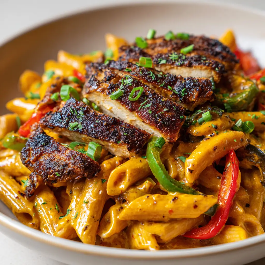 Searing blackened jerk chicken breasts in a hot skillet to create a dark, heavily spiced outer crust.