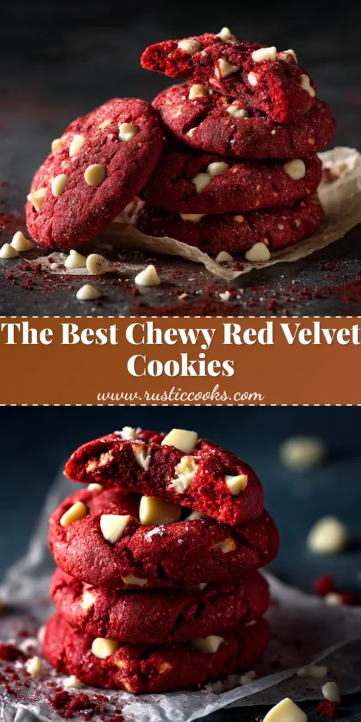 Red Velvet Cookies Recipe (Chewy & Easy) 3 A stack of homemade chewy red velvet cookies with cream cheese frosting on a white plate. This red velvet cookies recipe is easy and delicious.