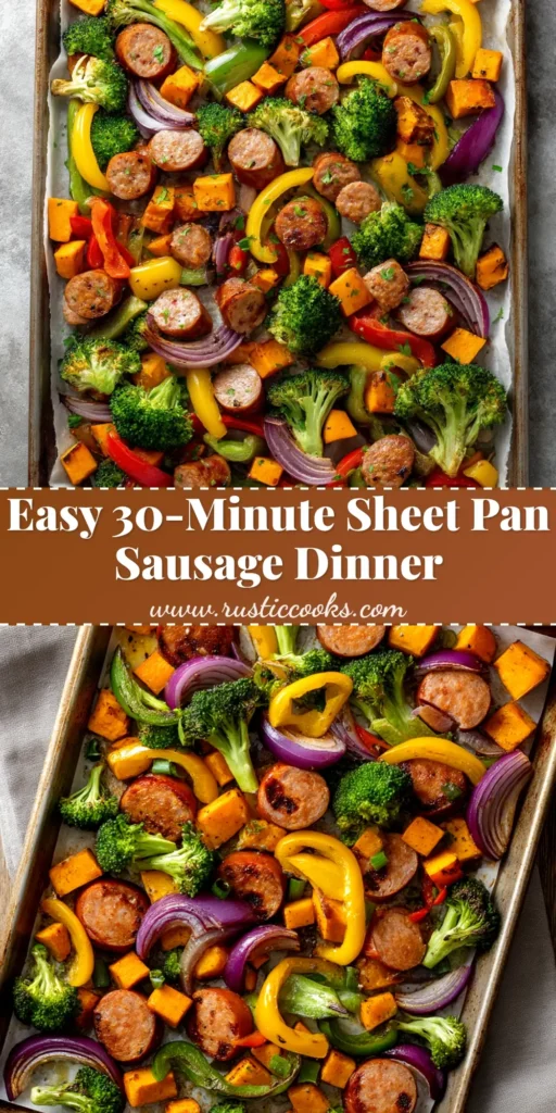 Sheet Pan Chicken Sausage and Veggies: The Perfect Weeknight Dinner 4 A delicious and easy Sheet Pan Chicken Sausage and Veggies dinner, perfectly roasted on a metal sheet pan. A simple one-pan meal for busy weeknights.