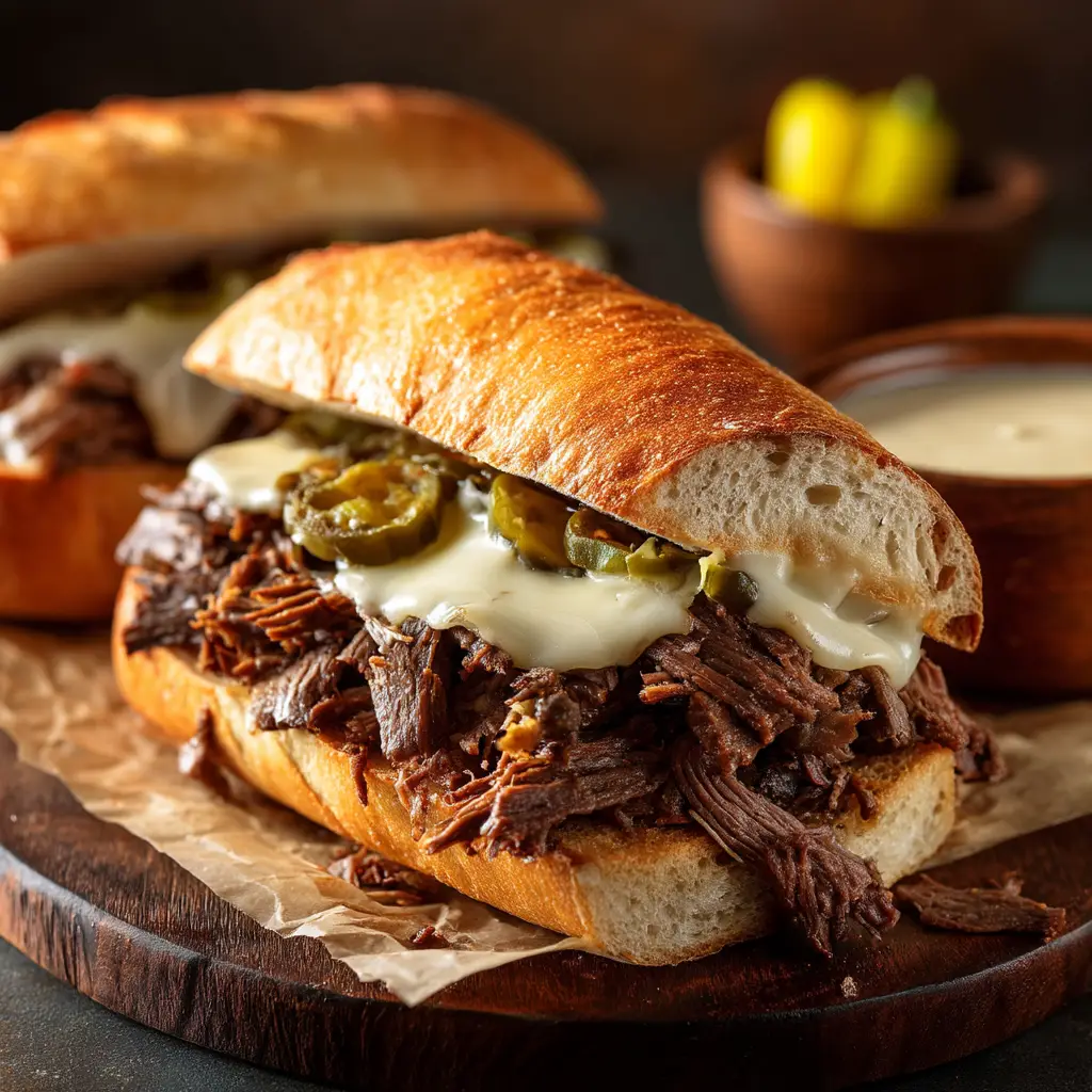 Mississippi Roast Sandwiches: The Ultimate Slow Cooker Recipe 2 A close-up shot of slow cooker pepperoncini beef being shredded with two forks inside the Crock-Pot.