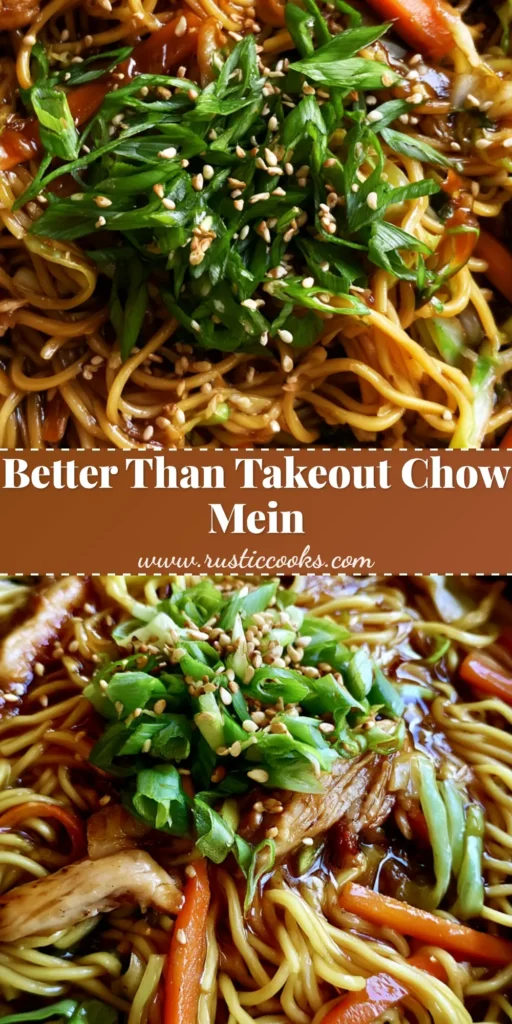 A top-down shot of a matte black bowl filled with Chicken Chow Mein, featuring thin egg noodles, seared chicken, and carrots. (Chicken Chow Mein Recipe)