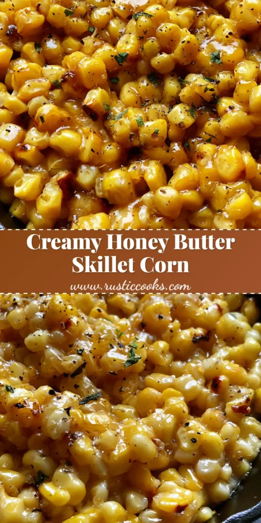 Honey Butter Skillet Corn: The Ultimate Caramelized Cast Iron Side Dish 4 Top-down view of Honey Butter Skillet Corn in a cast iron skillet with charred edges and parsley flakes.