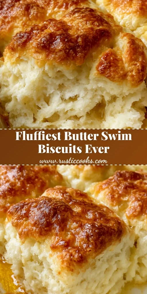 Butter Swim Biscuits: The Ultimate Guide to Fluffy, Golden Perfection 4 A stack of golden brown Butter Swim Biscuits in a white ceramic dish, showing a shimmering liquid butter pool and craggy top crust.