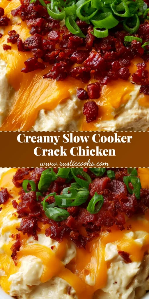 Slow Cooker Crack Chicken: The Ultimate Creamy Ranch & Bacon Comfort Food 4 A rustic white bowl of Slow Cooker Crack Chicken topped with melted orange cheddar and crispy bacon. (Slow Cooker Crack Chicken)