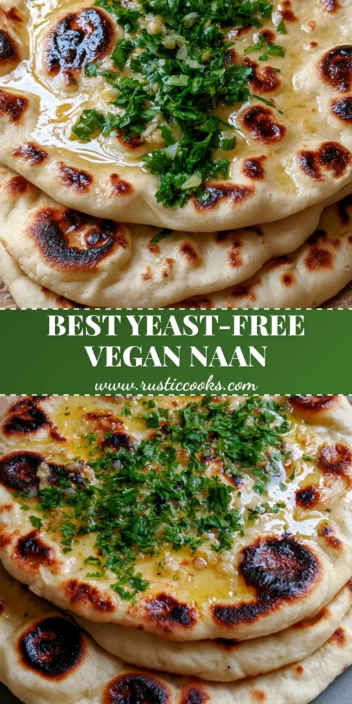 Vegan Gluten-Free Naan: The Ultimate Soft and Garlic-Buttery Flatbread 4 A stack of three charred Vegan Gluten-Free Naan flatbreads brushed with garlic butter and cilantro on parchment paper. (Vegan Gluten-Free Naan)