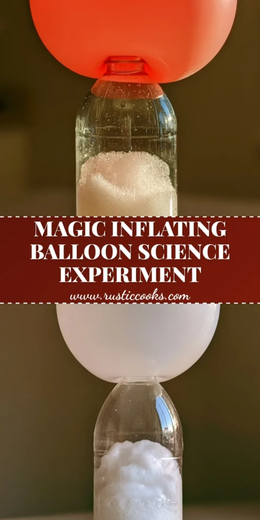 Baking Soda Balloon Experiment: How to Inflate a Balloon with Science 4 A fully inflated bright latex balloon sitting on top of a clear plastic bottle with white fizzy foam inside. (Baking Soda Balloon Experiment)