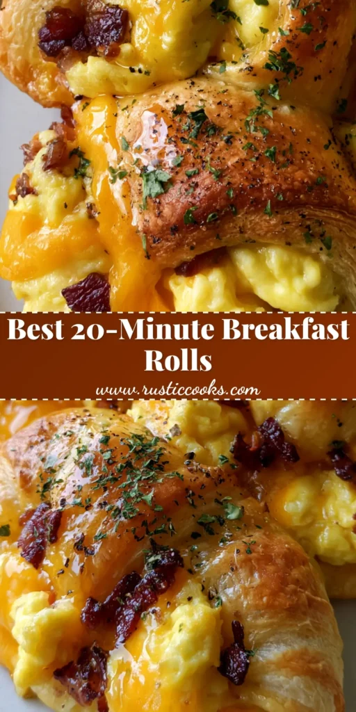 A close-up view of golden-brown Bacon Egg and Cheese Crescent Rolls on a white plate with parsley and pepper flakes.