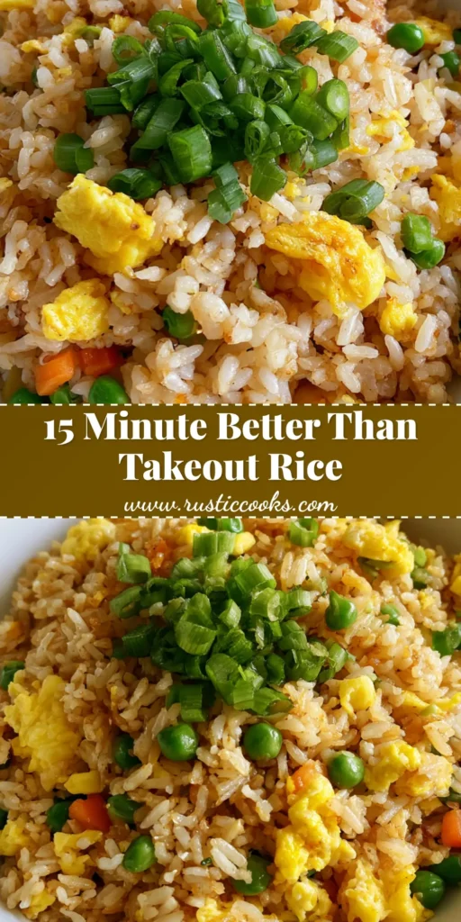 Egg Fried Rice: The Secret to Fluffy, Restaurant-Style Grains at Home 4 A simple white ceramic bowl filled with Egg Fried Rice, featuring fluffy golden grains, bright yellow egg curds, green peas, and diced orange carrots on a stone countertop.