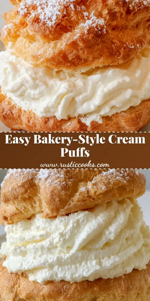 Cream Puffs Recipe: The Ultimate Guide to Airy, Bakery-Style Choux 4 A close-up of a perfectly baked cream puff sliced in half with a mound of vanilla whipped cream and powdered sugar. (Cream Puffs Recipe)