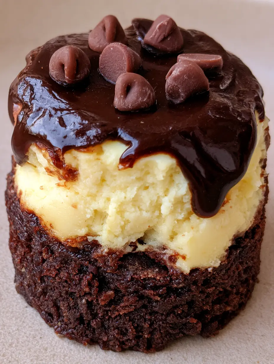 Brownie Bottom Cheesecake Bites: The Ultimate Fudgy and Creamy Mini Dessert 3 A smartphone photo of a round brownie bottom cheesecake bite on a neutral surface in natural light. (Brownie Bottom Cheesecake Bites)